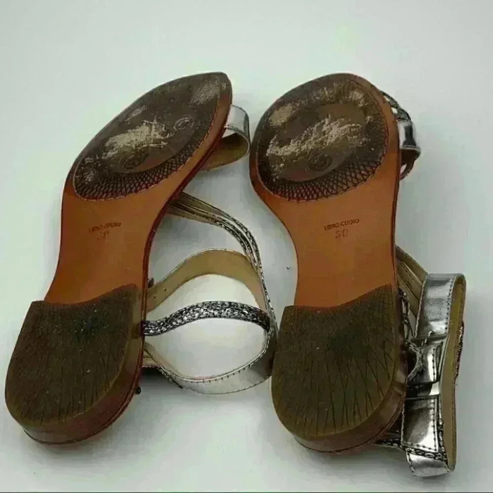 Johnny wujek sandals 39 patent leather gladiator